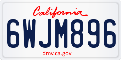 CA license plate 6WJM896