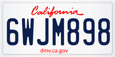 CA license plate 6WJM898