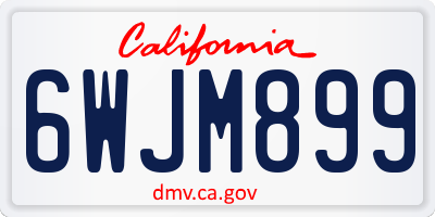 CA license plate 6WJM899