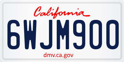 CA license plate 6WJM900