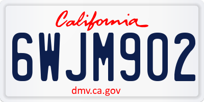 CA license plate 6WJM902