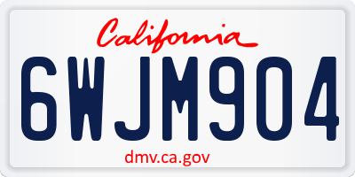 CA license plate 6WJM904