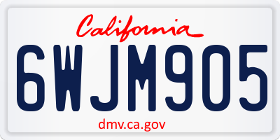 CA license plate 6WJM905