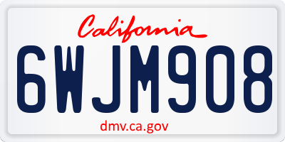 CA license plate 6WJM908