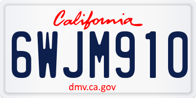 CA license plate 6WJM910