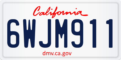 CA license plate 6WJM911