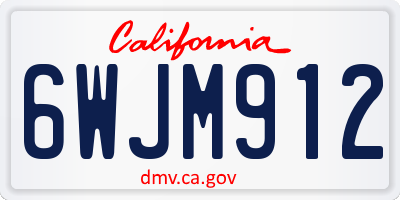 CA license plate 6WJM912