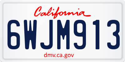 CA license plate 6WJM913