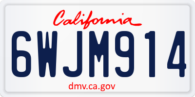 CA license plate 6WJM914