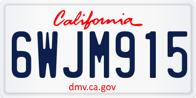CA license plate 6WJM915