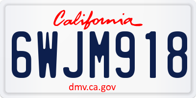 CA license plate 6WJM918