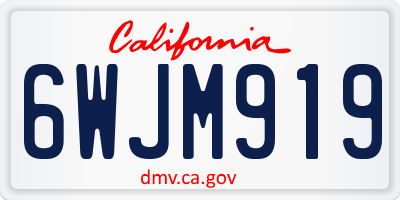 CA license plate 6WJM919