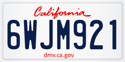CA license plate 6WJM921