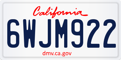 CA license plate 6WJM922