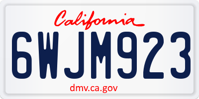 CA license plate 6WJM923