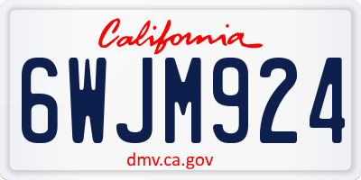 CA license plate 6WJM924
