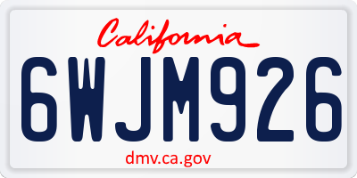 CA license plate 6WJM926