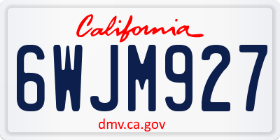 CA license plate 6WJM927