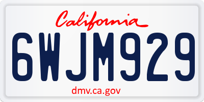 CA license plate 6WJM929