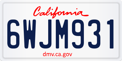 CA license plate 6WJM931