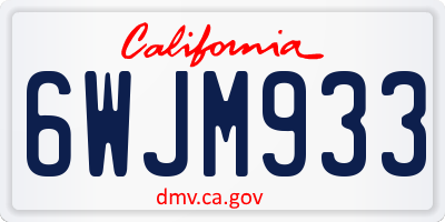 CA license plate 6WJM933