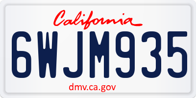 CA license plate 6WJM935