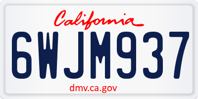 CA license plate 6WJM937