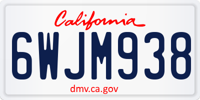 CA license plate 6WJM938