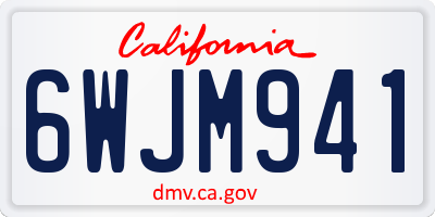 CA license plate 6WJM941