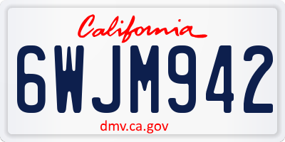 CA license plate 6WJM942