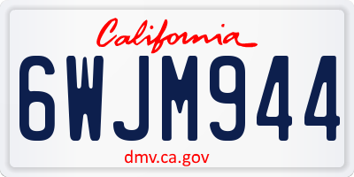 CA license plate 6WJM944