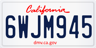 CA license plate 6WJM945
