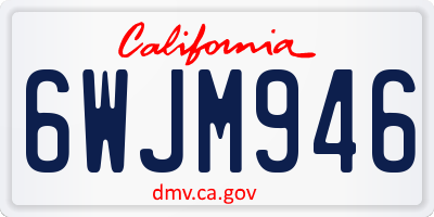 CA license plate 6WJM946