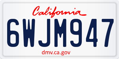 CA license plate 6WJM947
