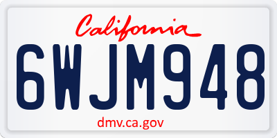 CA license plate 6WJM948