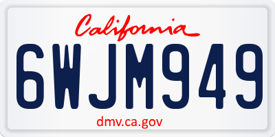 CA license plate 6WJM949
