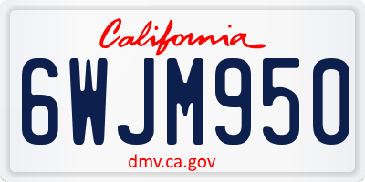 CA license plate 6WJM950