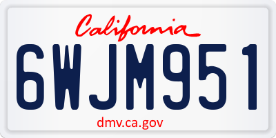 CA license plate 6WJM951
