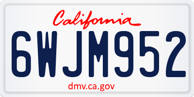 CA license plate 6WJM952