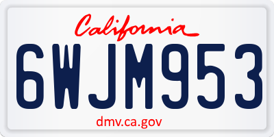 CA license plate 6WJM953