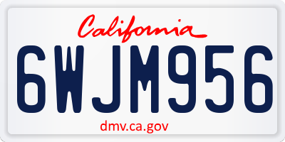 CA license plate 6WJM956