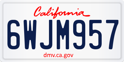CA license plate 6WJM957