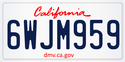 CA license plate 6WJM959