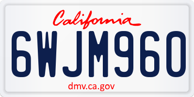 CA license plate 6WJM960