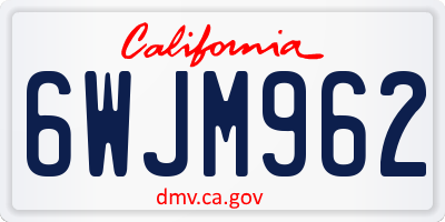 CA license plate 6WJM962