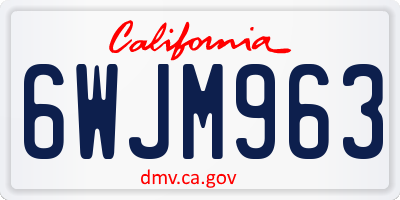 CA license plate 6WJM963