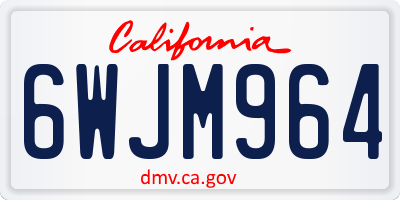 CA license plate 6WJM964