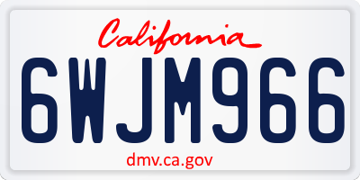 CA license plate 6WJM966