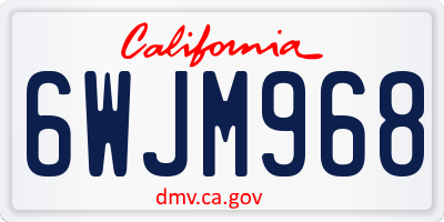 CA license plate 6WJM968