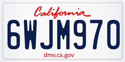 CA license plate 6WJM970